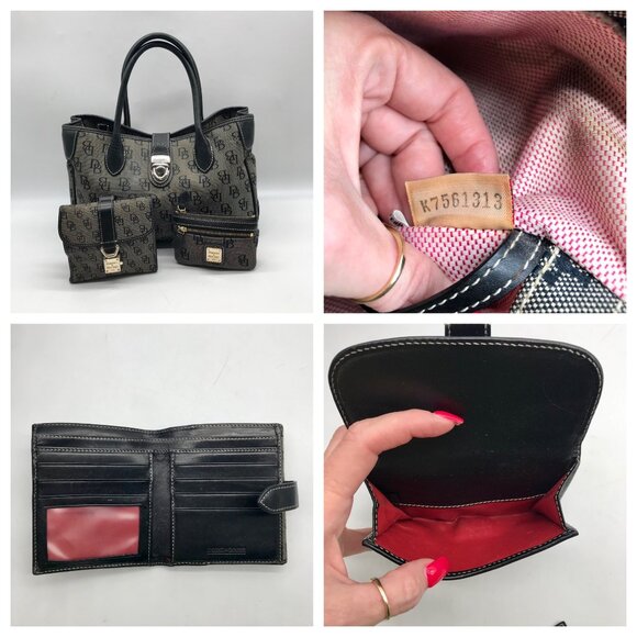 Dooney & Bourke Black Canvas & Leather Convertible Satchel With Wallets - Picture 11 of 11